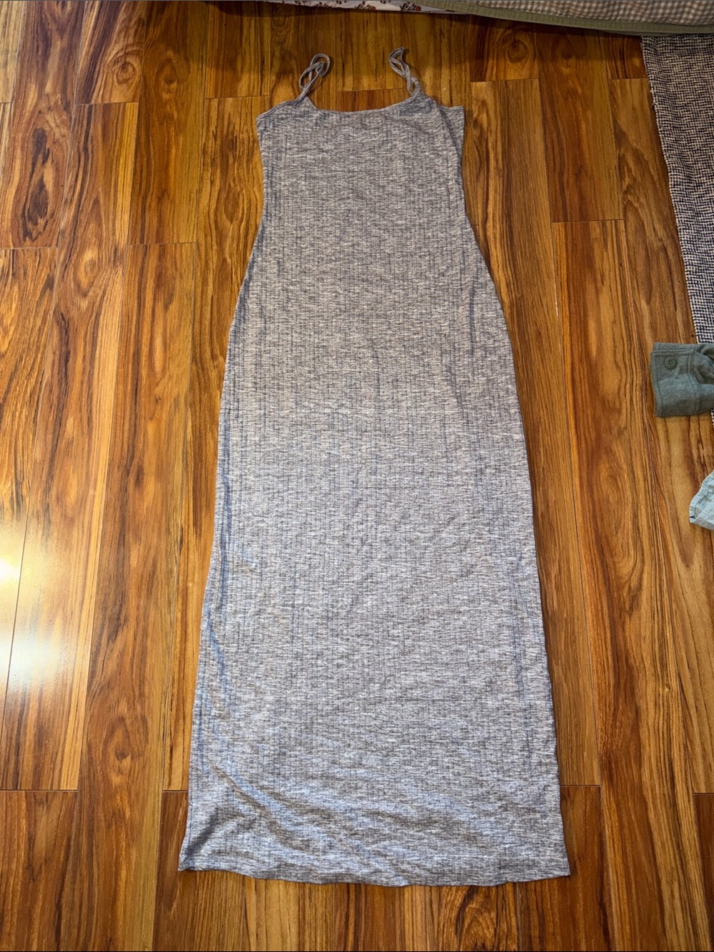 aerie Heather Gray Ribbed Maxi Tank Dress